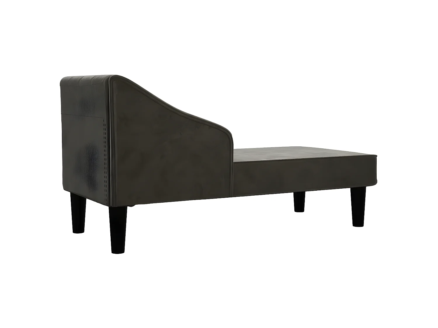 Chaise longue avec traversin noir velours