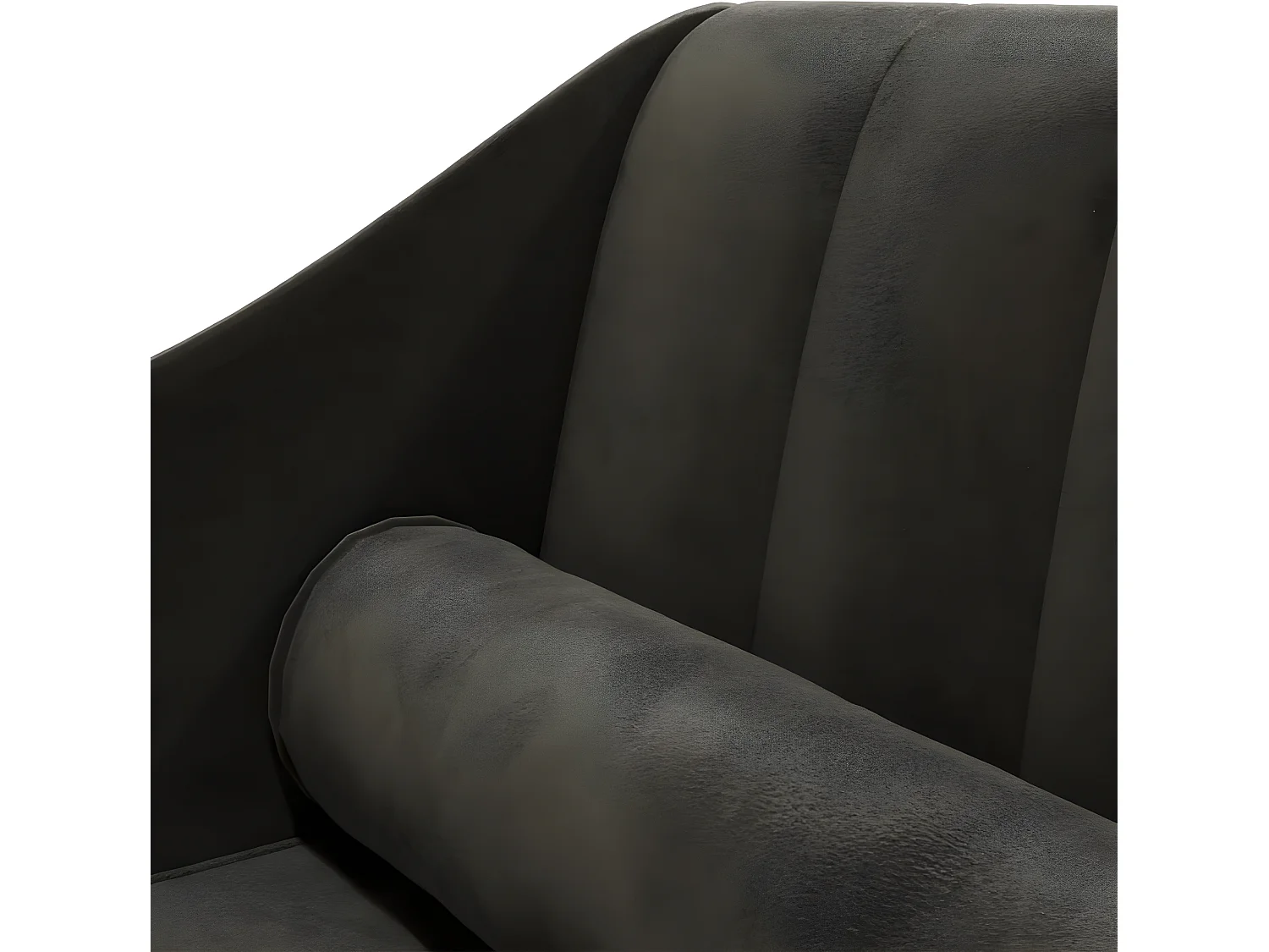 Chaise longue avec traversin noir velours