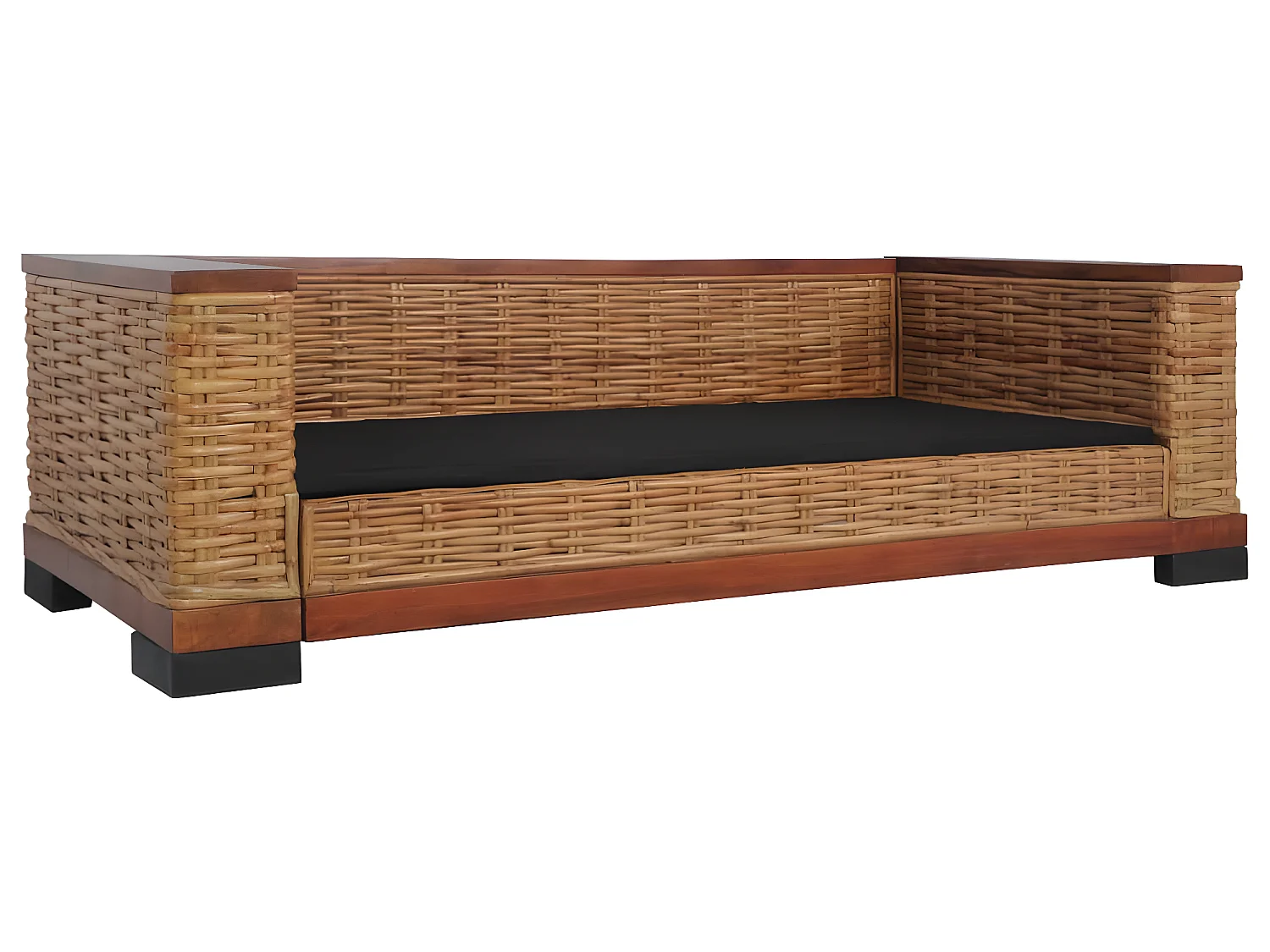 Conjunto de sofás 2 piezas con cojines Rattan Natural Marrón