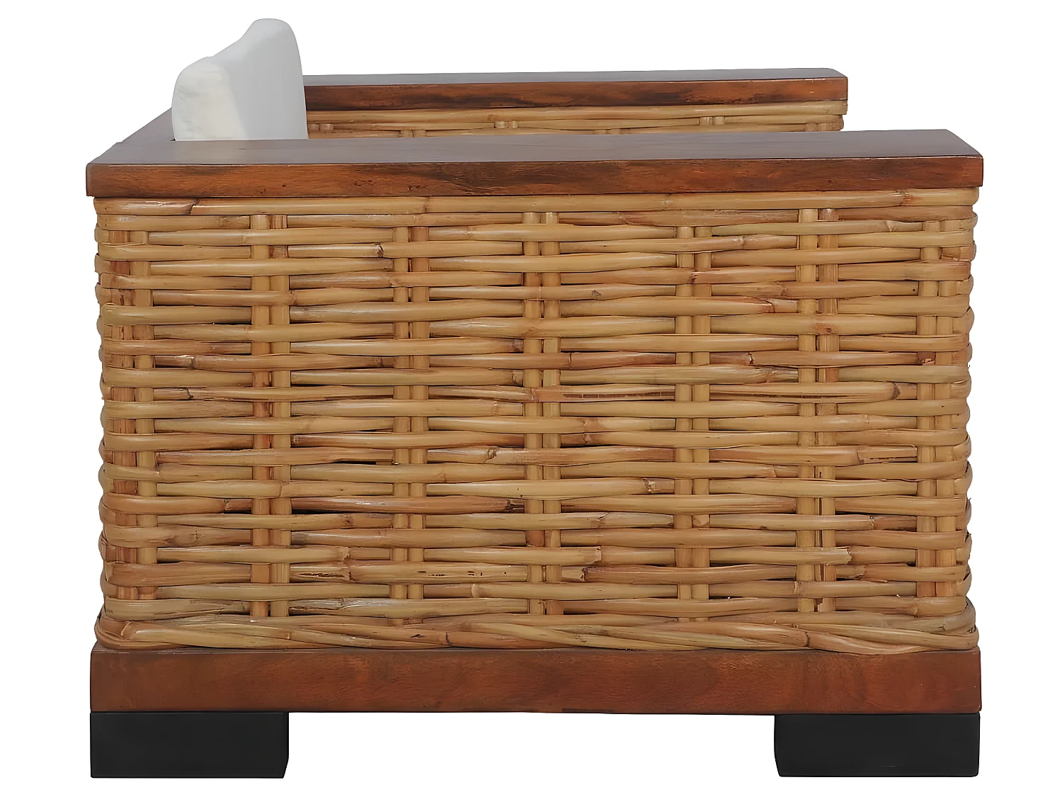 Conjunto de sofás 2 piezas con cojines Rattan Natural Marrón