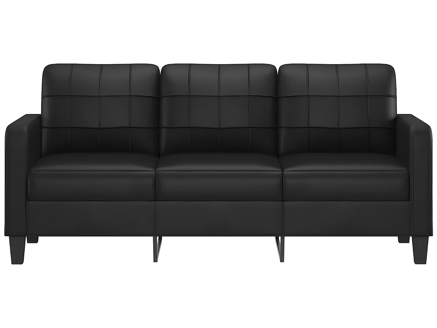 3-zitsbank Zwart 180 cm Kunstleer