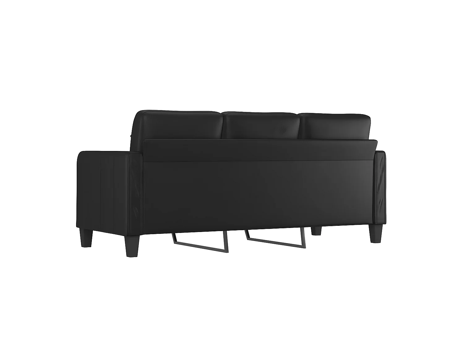 Canapé à 3 places Noir 180 cm Similicuir