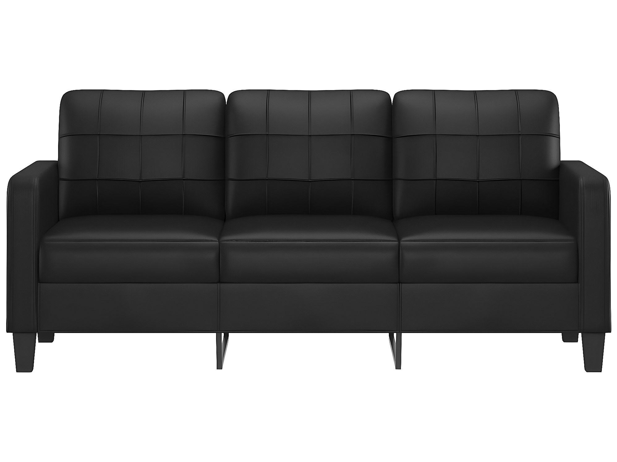 Canapé 3 Places Noir Velours – 180 Cm De Large – Rembourrage Mousse – Design Moderne – Pour Salon