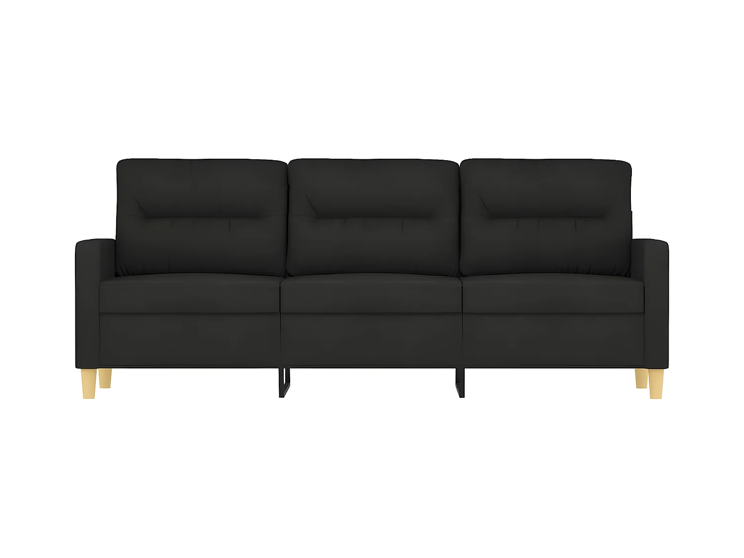 3-zitsbank Zwart 180 cm Stof