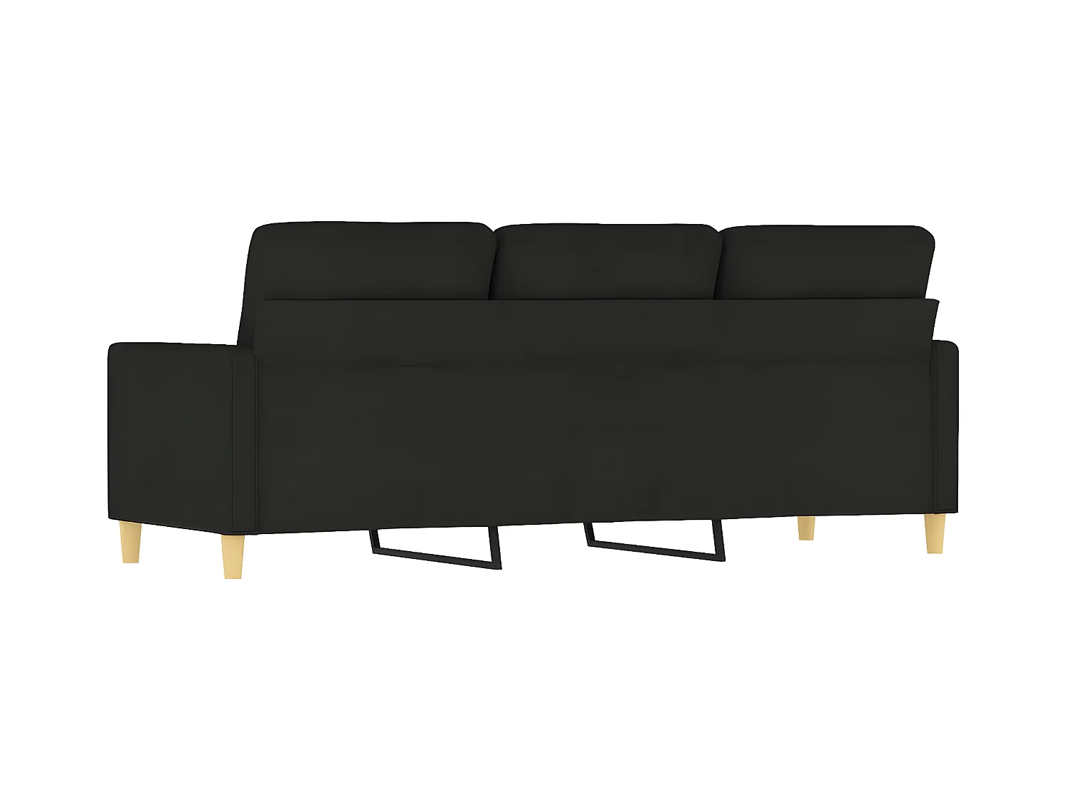 3-zitsbank Zwart 180 cm Stof