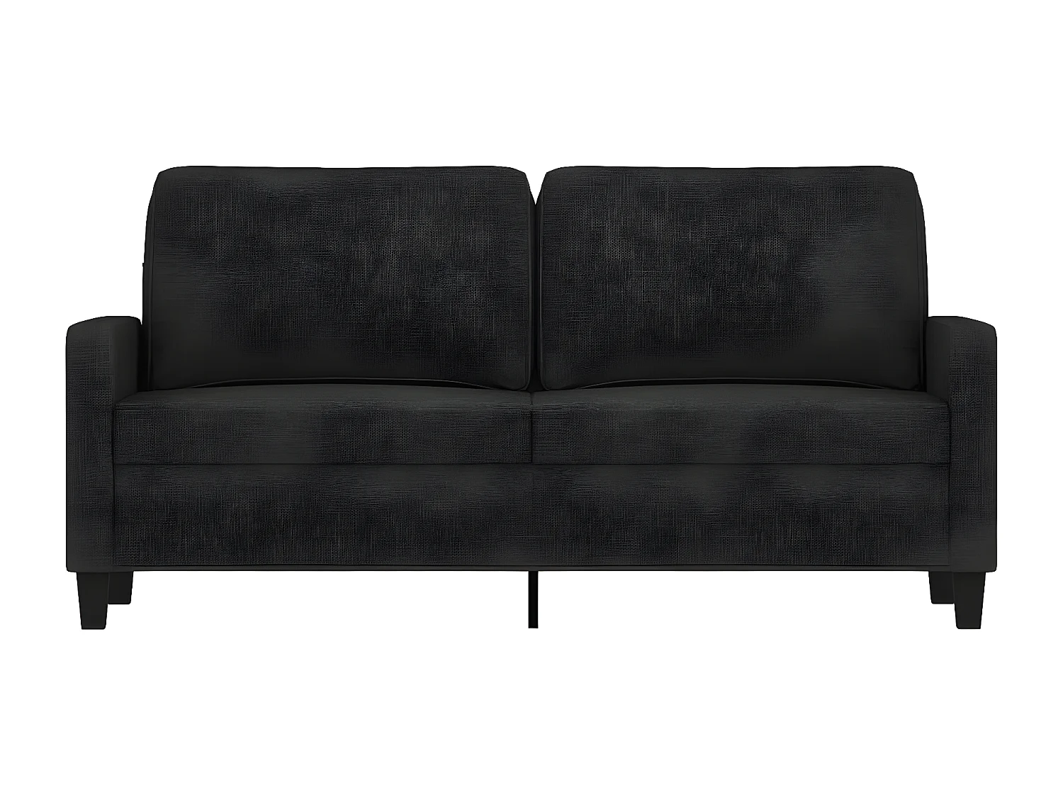 Canapé à 2 places Noir 140 cm Tissu