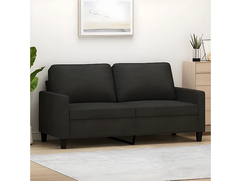 2-zitsbank Zwart 140 cm Stof