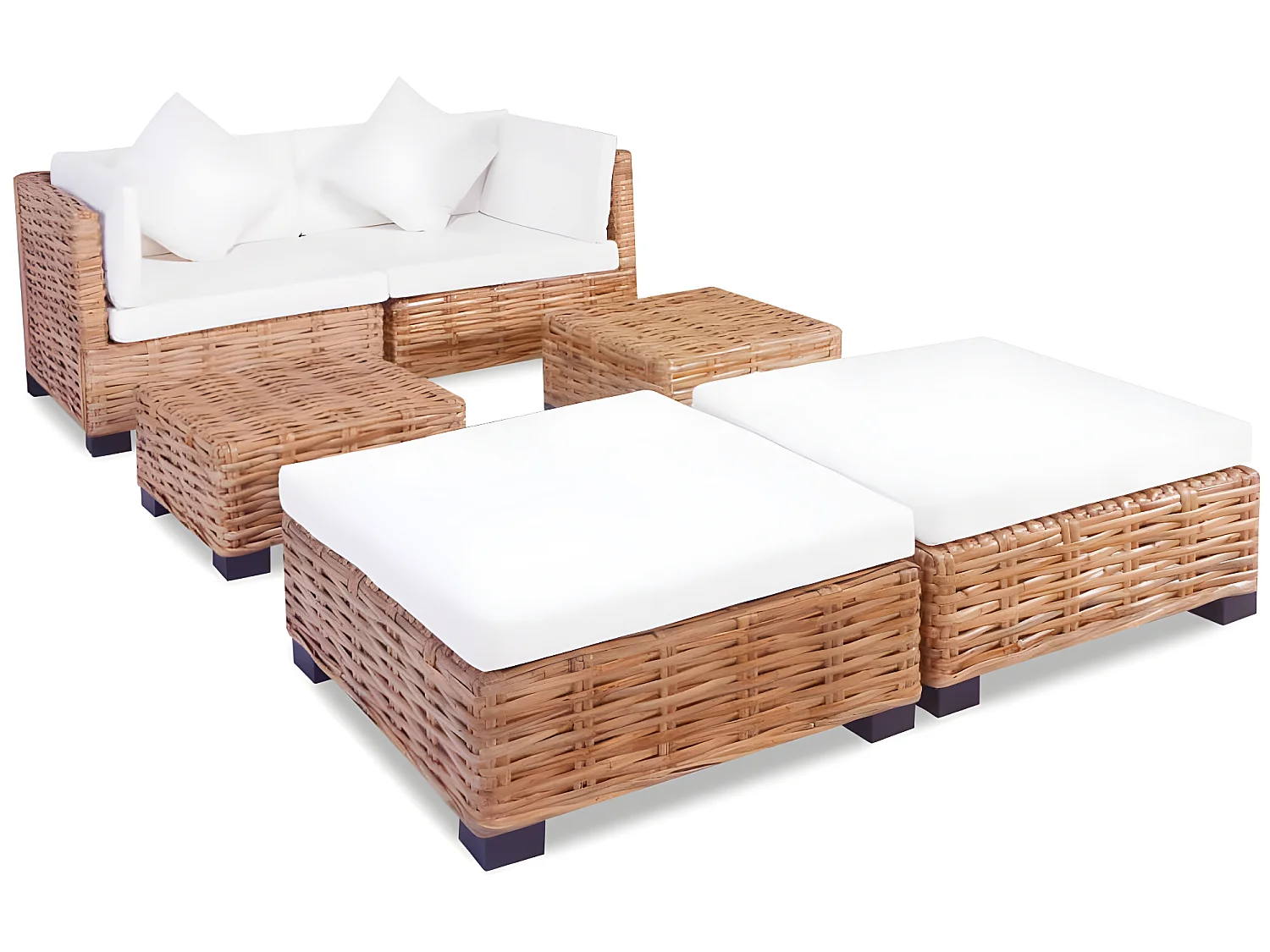 Jeu de canapés 16 pcs Rotin naturel