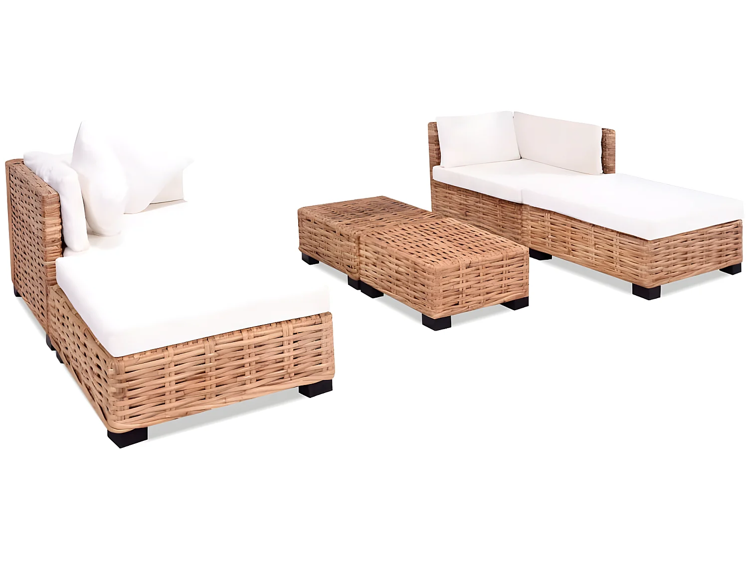 Jeu de canapés 16 pcs Rotin naturel