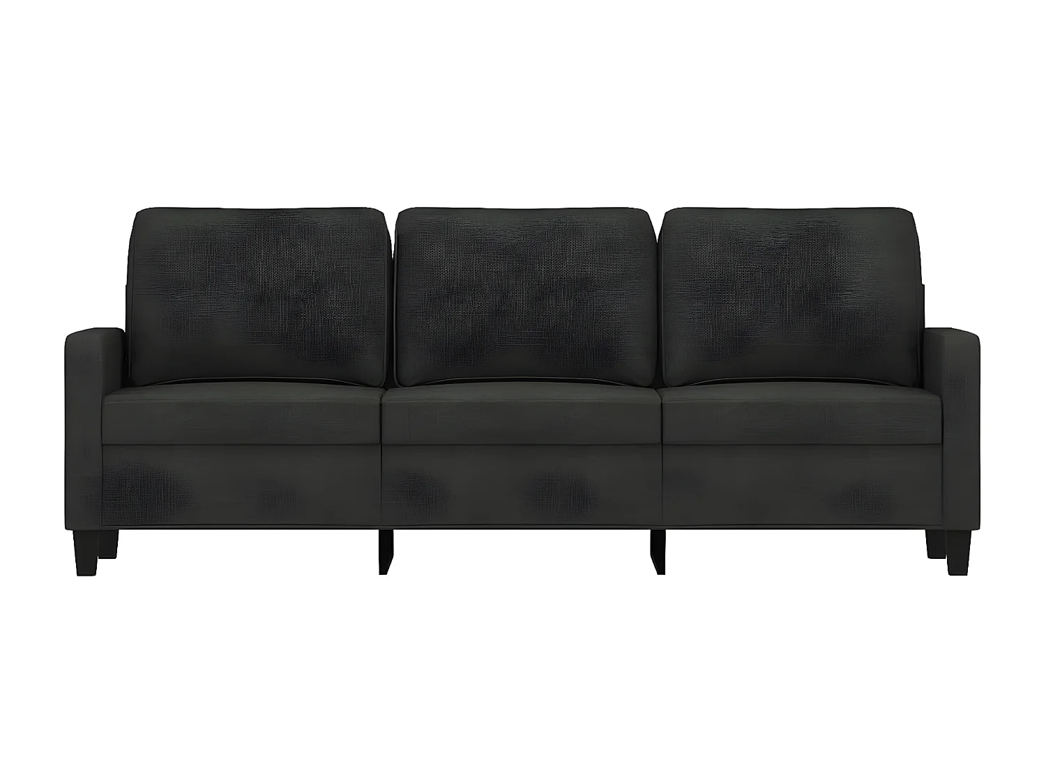 3-zitsbank Zwart 180 cm Stof