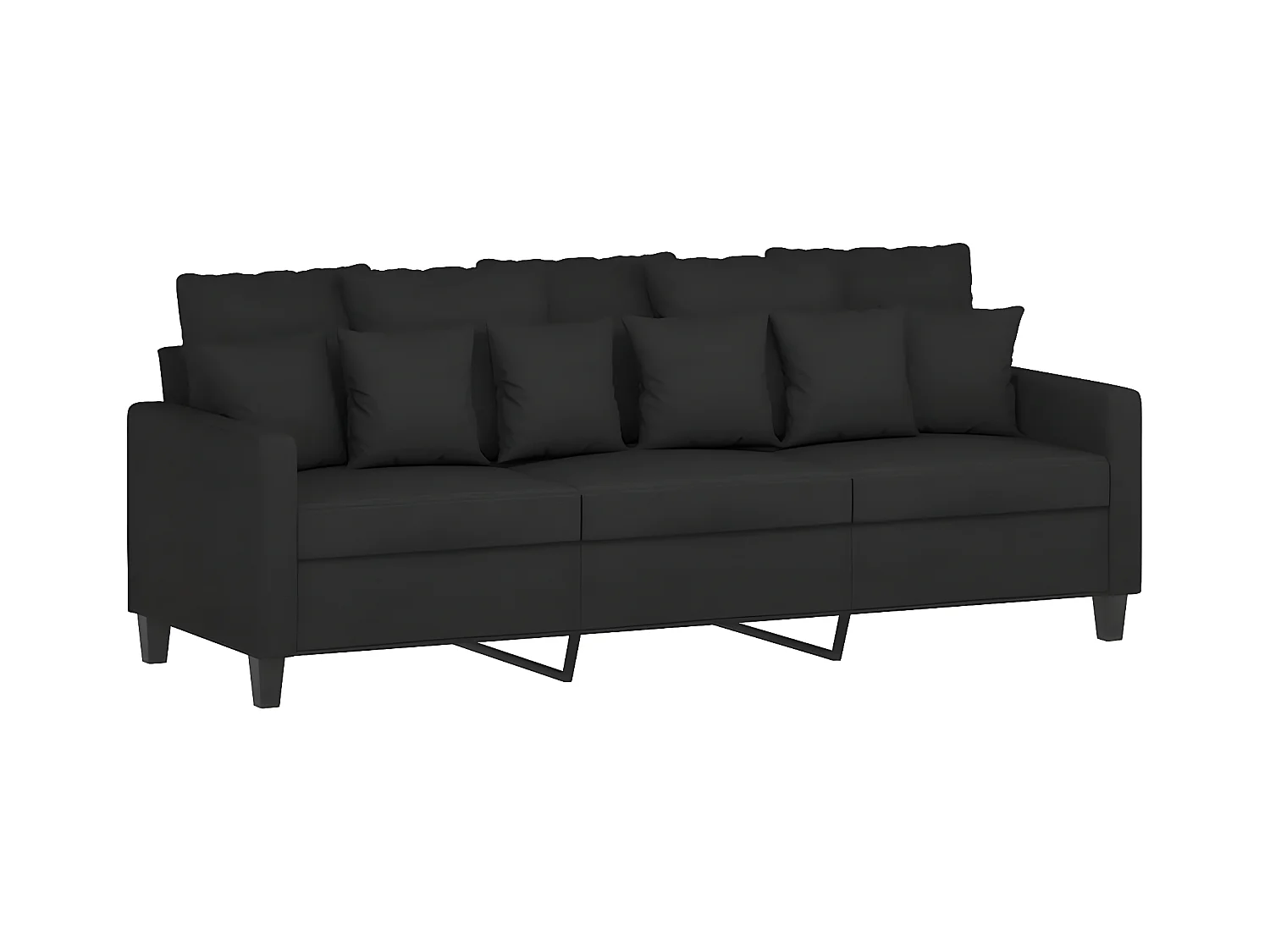 3-Sitzer-Sofa Schwarz 180 cm Stoff