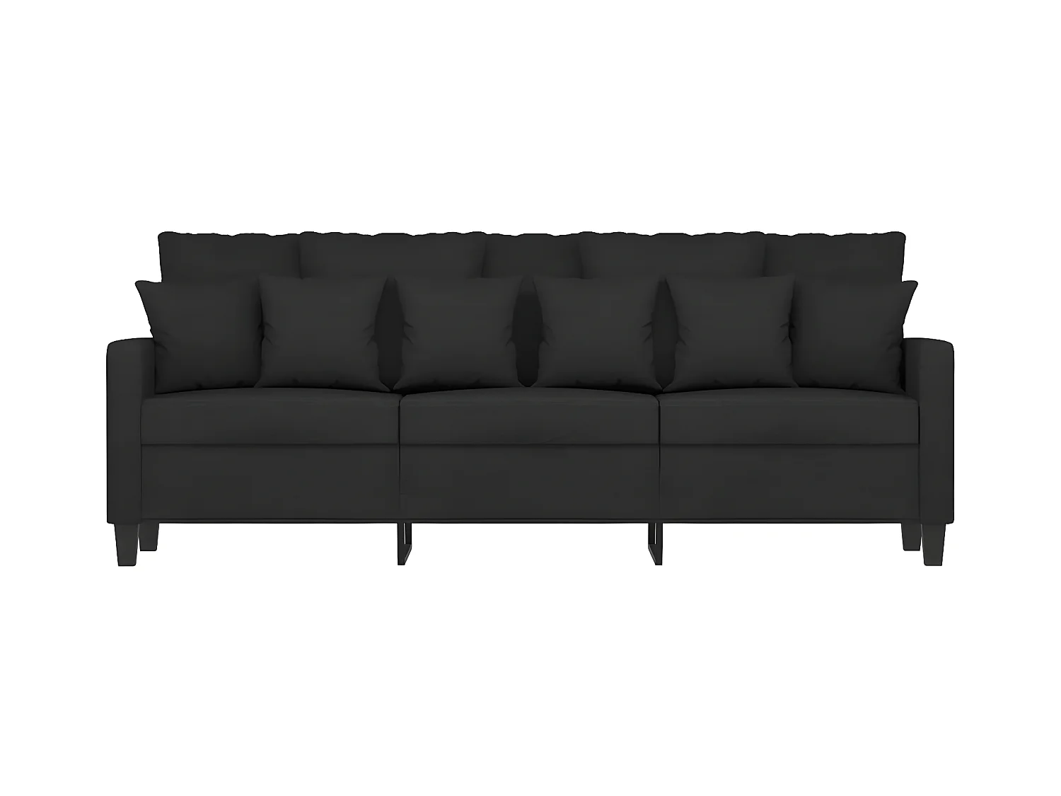 3-Sitzer-Sofa Schwarz 180 cm Stoff