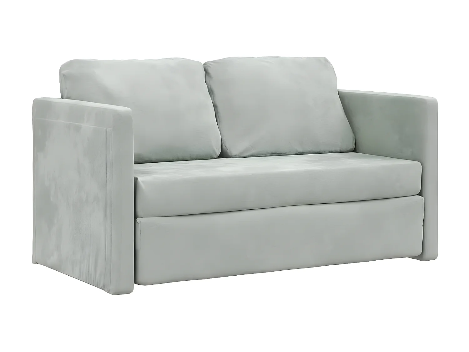 Sofá cama 2 en 1 gris claro 122x204x55 cm terciopelo