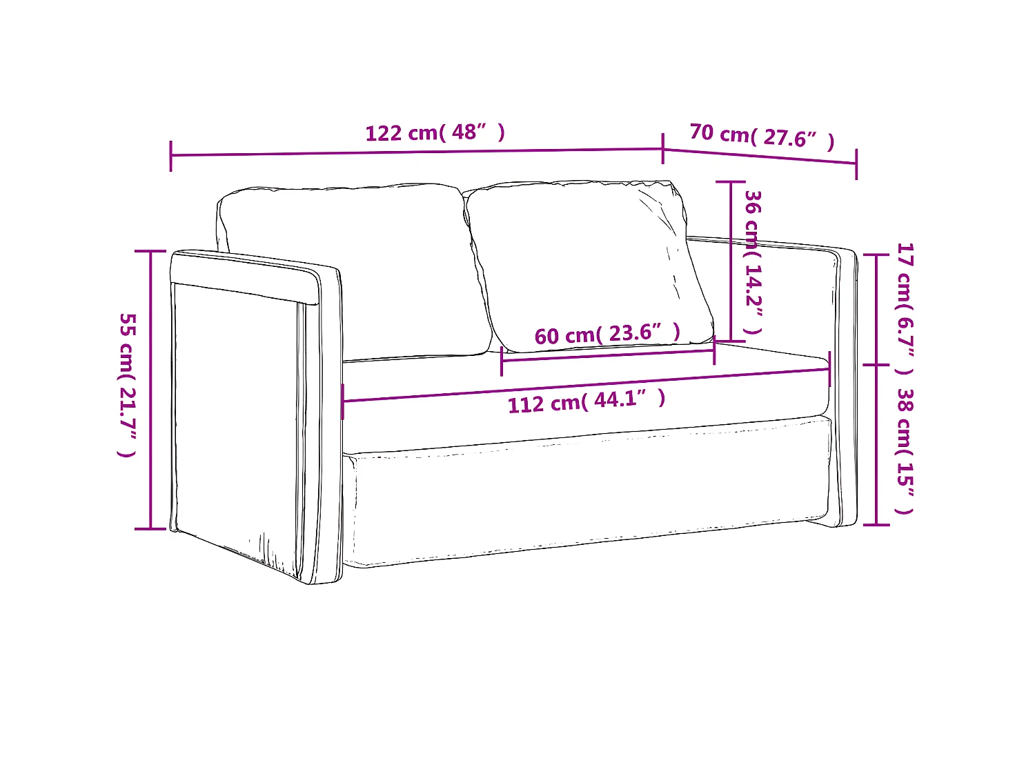 Sofá cama 2 en 1 gris claro 122x204x55 cm terciopelo
