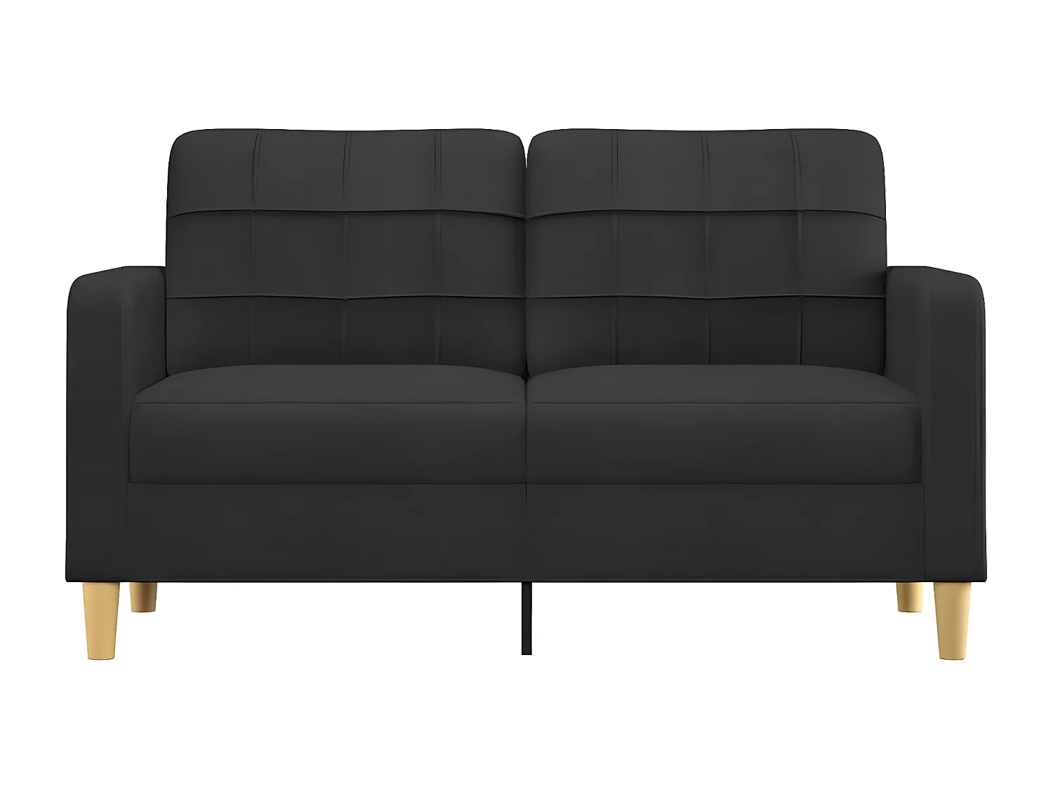 Canapé à 2 places Noir 140 cm Tissu