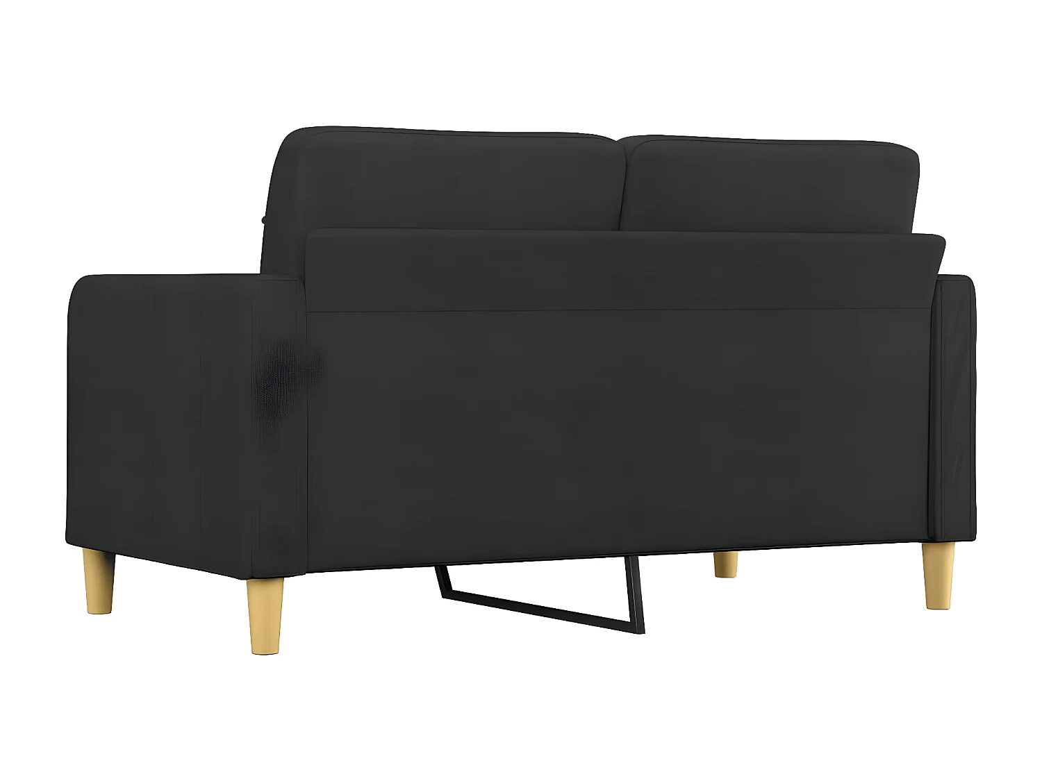 Canapé à 2 places Noir 140 cm Tissu