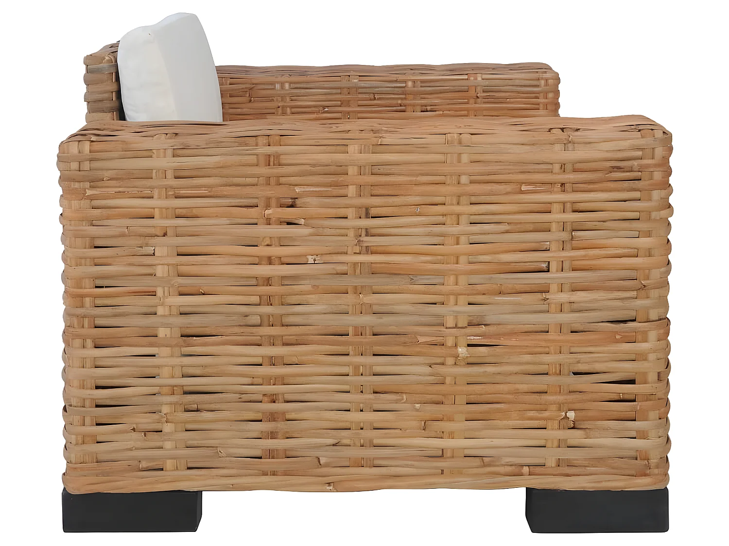 3-delige bankstel met kussens Natuurlijk rotan