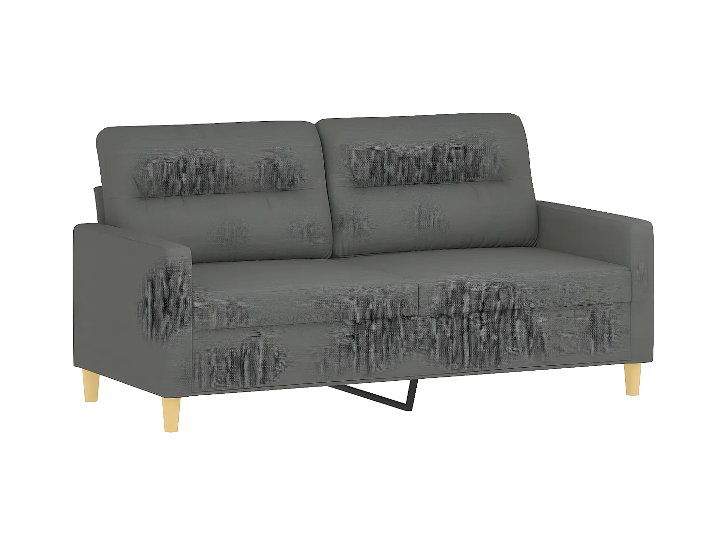 2-zitsbank Donkergrijs 140 cm Stof