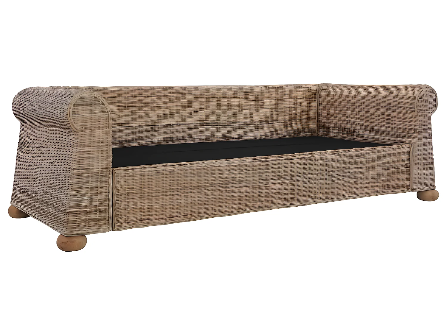 2-delige bankstel met kussens Natuurlijk rotan