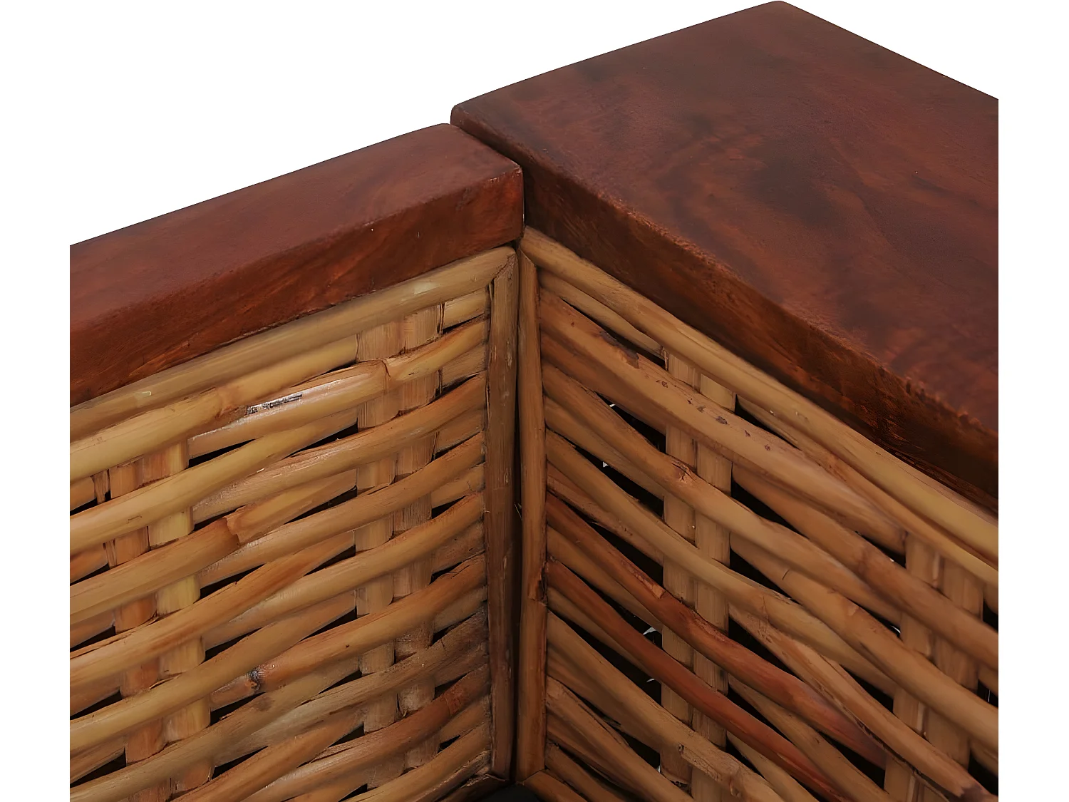 Canapé à 3 places avec coussins Marron Rotin naturel