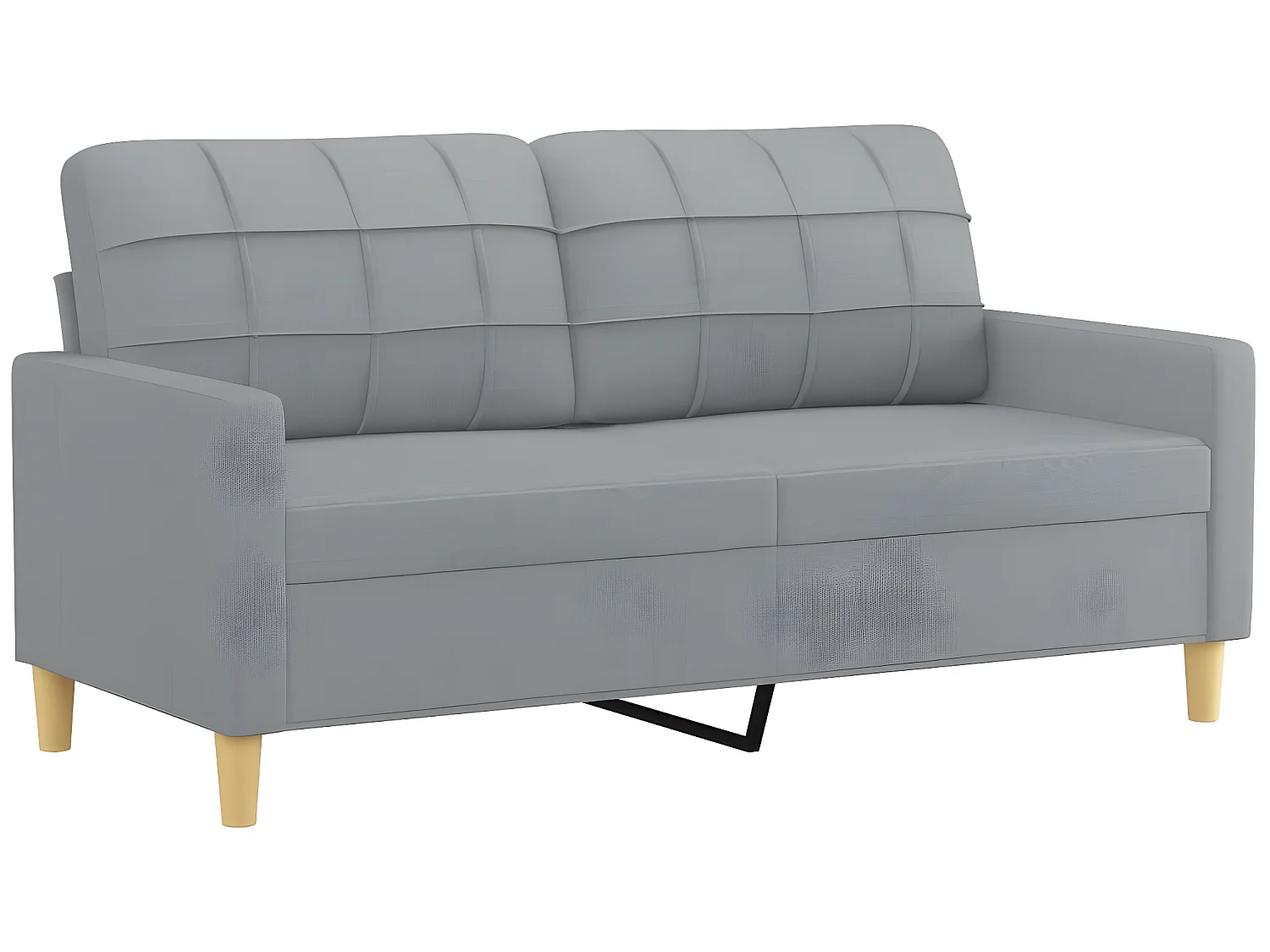 Canapé 2 places avec oreillers gris clair 140 cm tissu