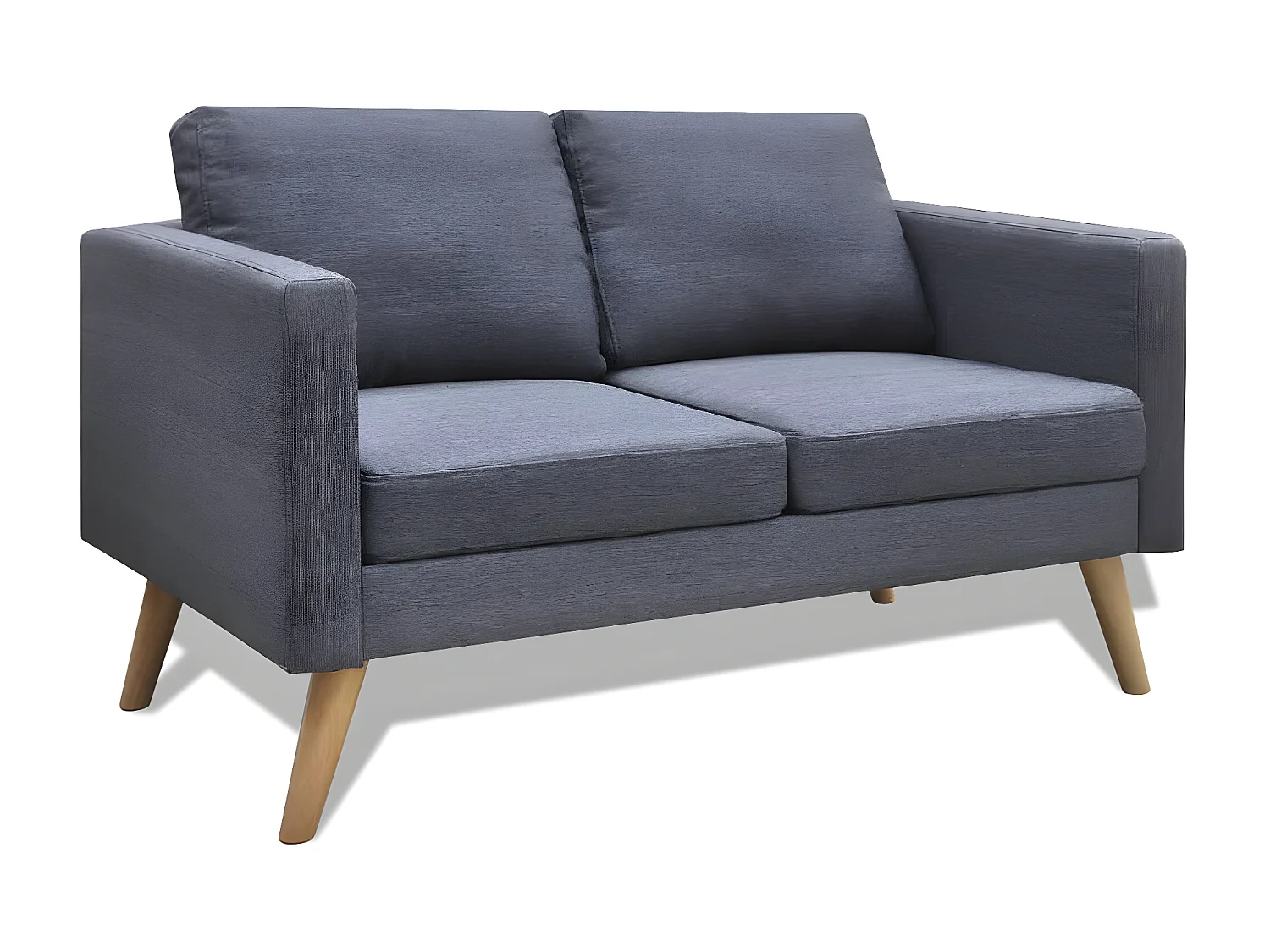 2-zitsbank Donkergrijze stof