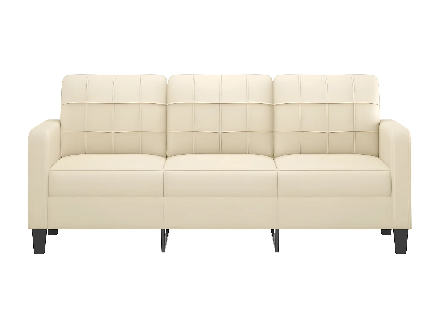 Canapé à 3 places Crème 180 cm Similicuir