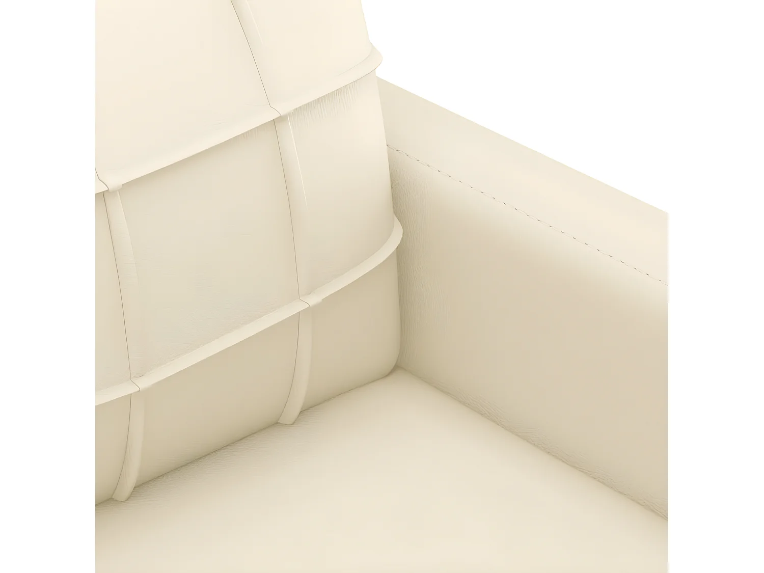 Canapé à 3 places Crème 180 cm Similicuir