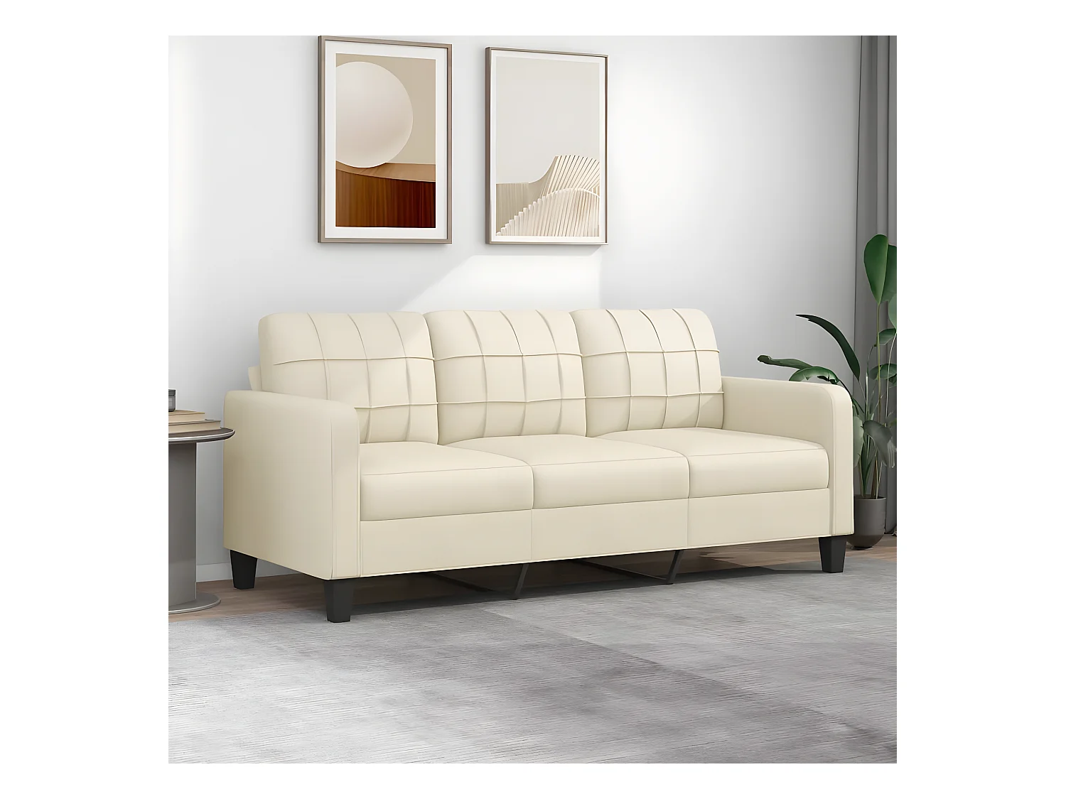 3-zitsbank Crème 180 cm Kunstleer
