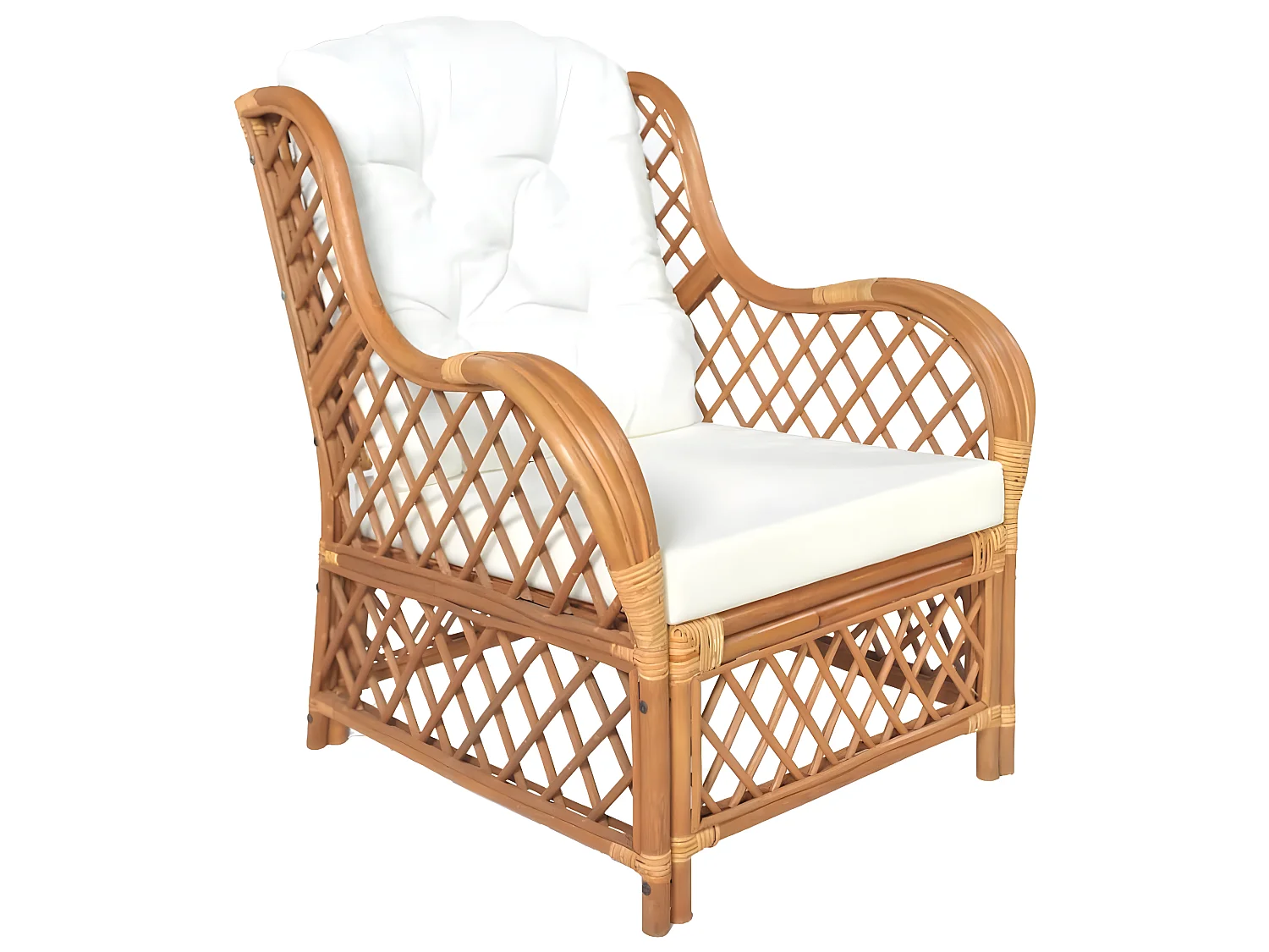 Canapé avec coussin Marron clair Rotin naturel et lin