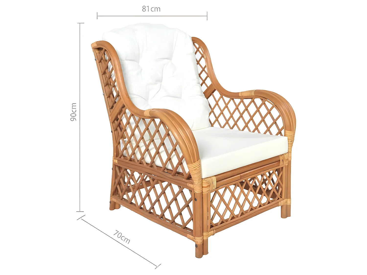 Canapé avec coussin Marron clair Rotin naturel et lin