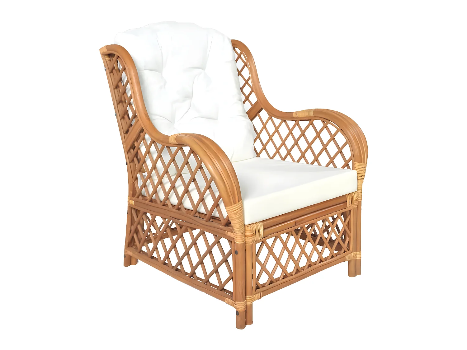 Canapé avec coussin Marron clair Rotin naturel et lin