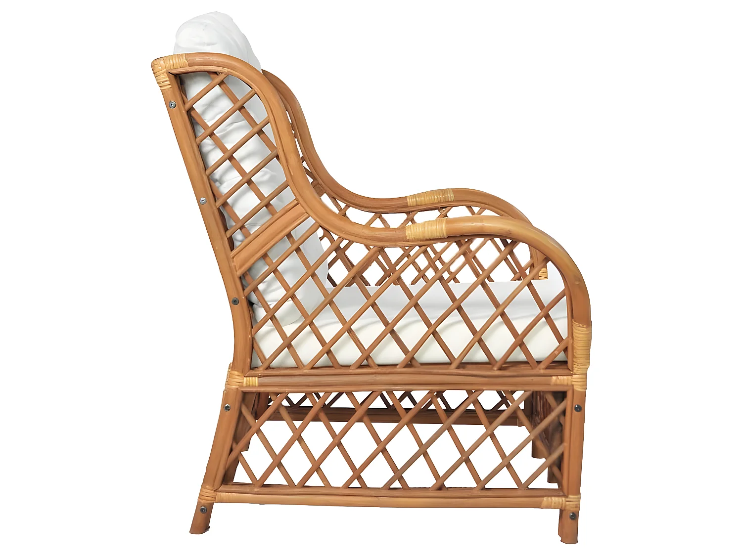 Canapé avec coussin Marron clair Rotin naturel et lin