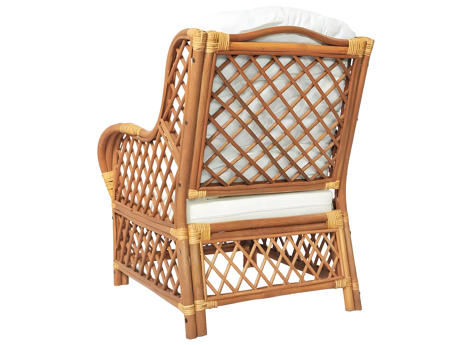 Canapé avec coussin Marron clair Rotin naturel et lin