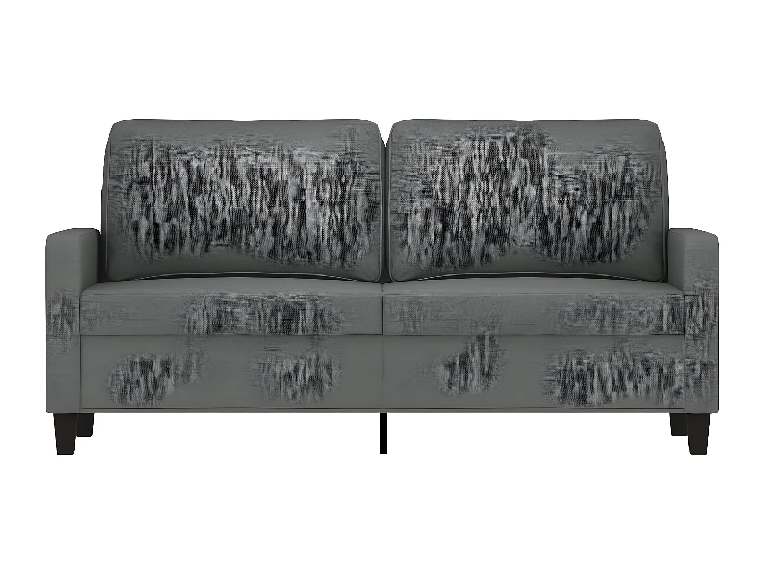 Canapé à 2 places Gris foncé 140 cm Tissu