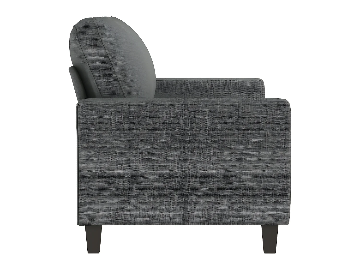 Canapé à 2 places Gris foncé 140 cm Tissu