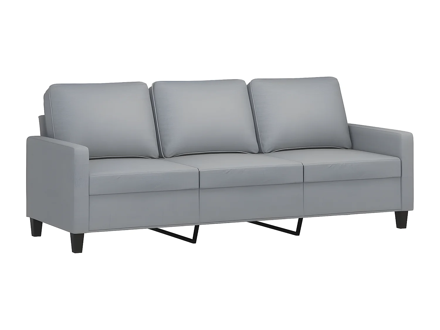 Canapé à 3 places Gris clair 180 cm Tissu