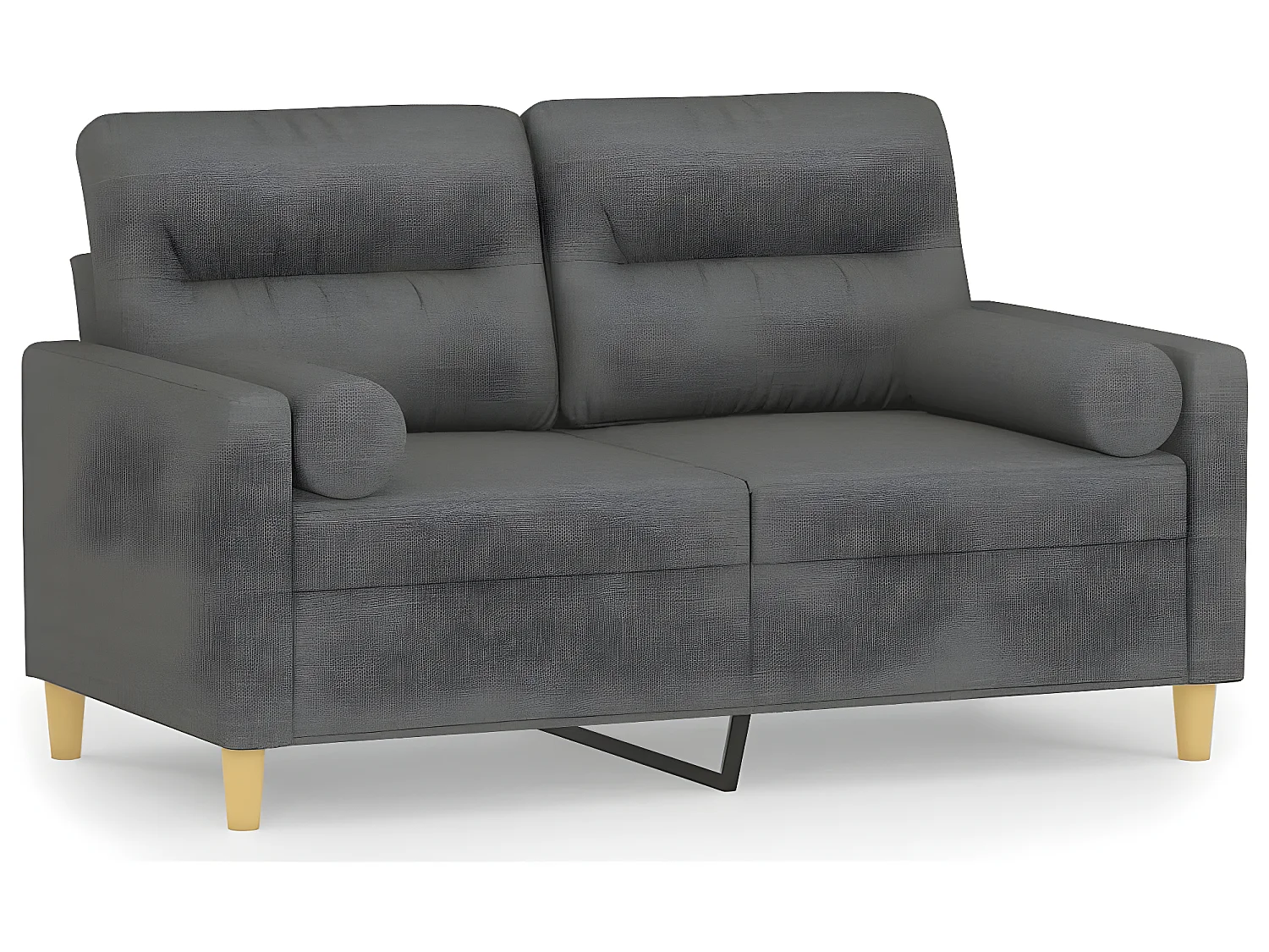 2-zitsbank met donkergrijze kussens 120 cm stof