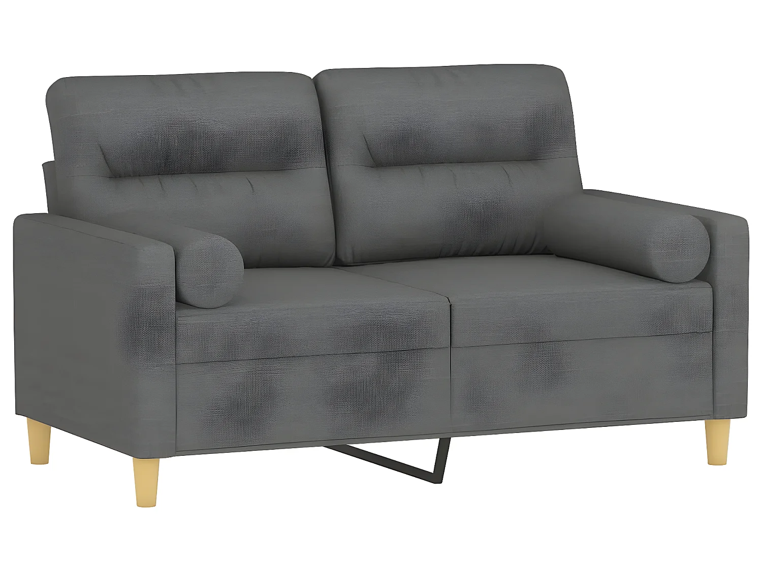 2-zitsbank met donkergrijze kussens 120 cm stof