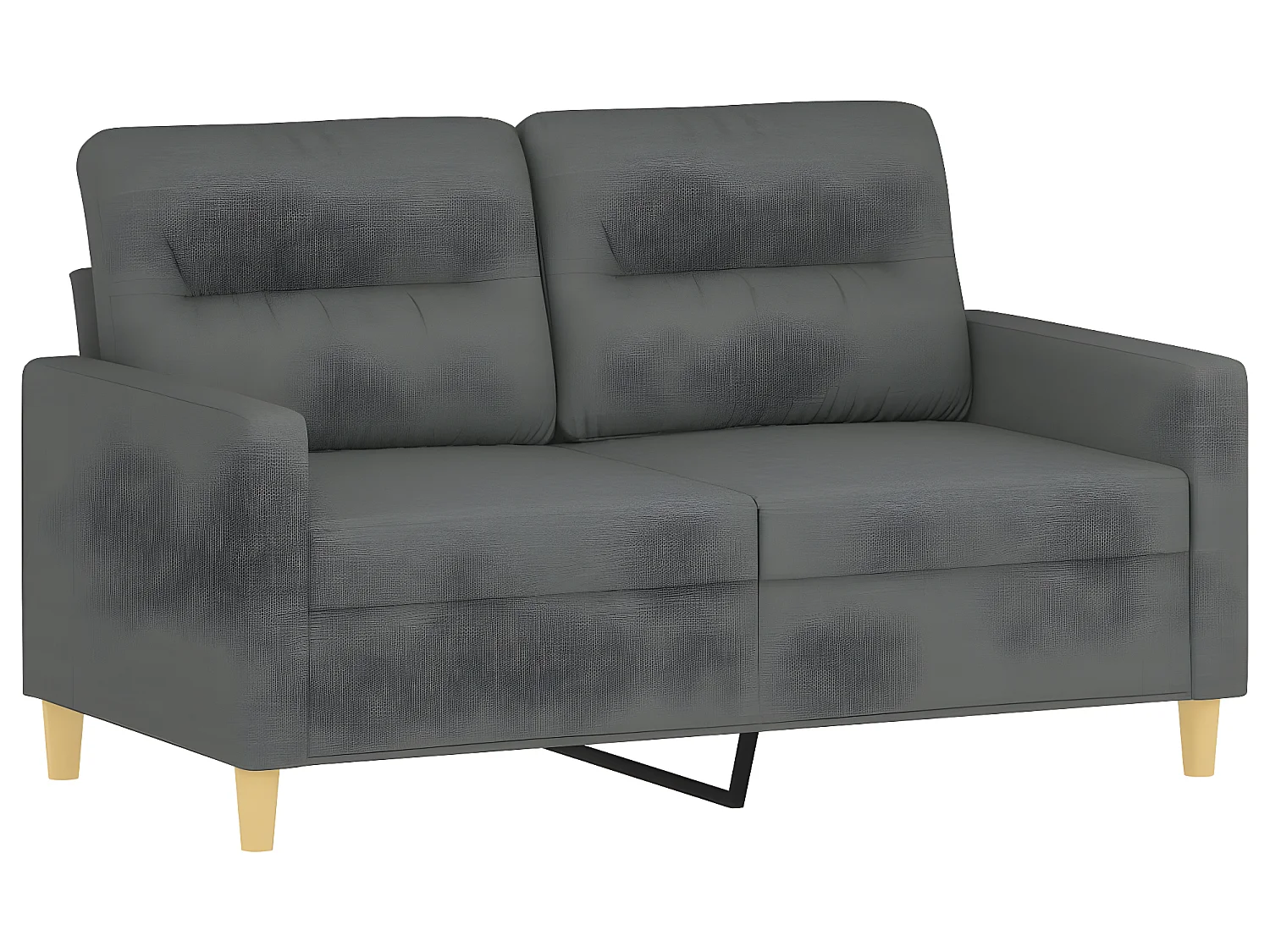 2-zitsbank met donkergrijze kussens 120 cm stof