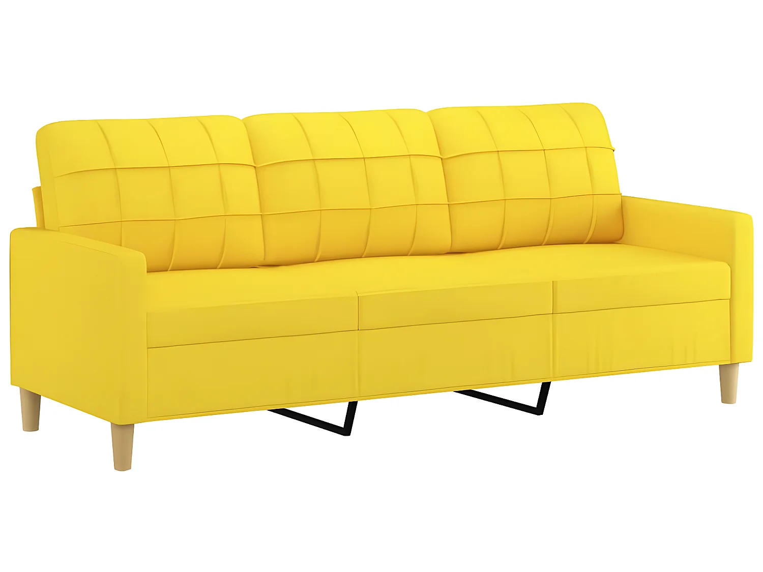 Canapé à 3 places Jaune clair 180 cm Tissu