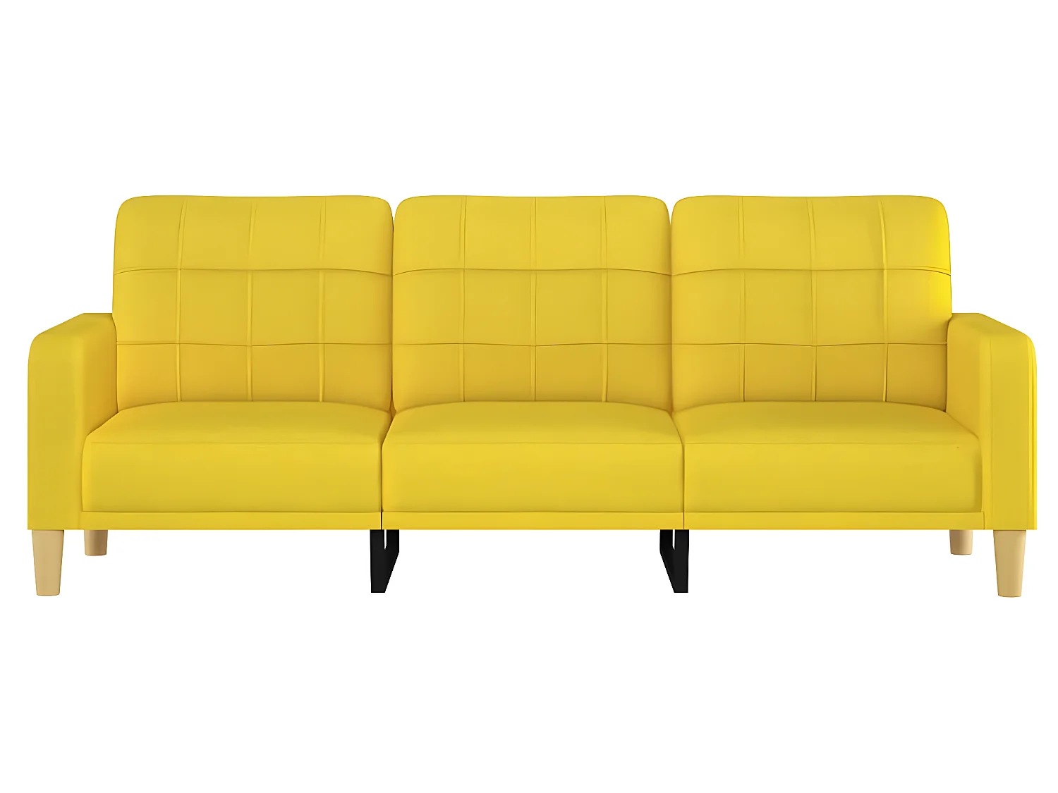 Canapé à 3 places Jaune clair 180 cm Tissu