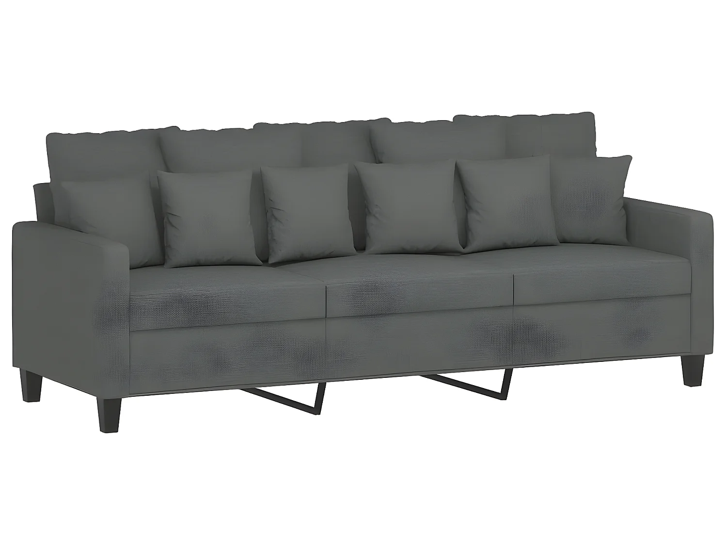 Conjunto de sofá de 2 piezas con cojines de tela gris oscuro