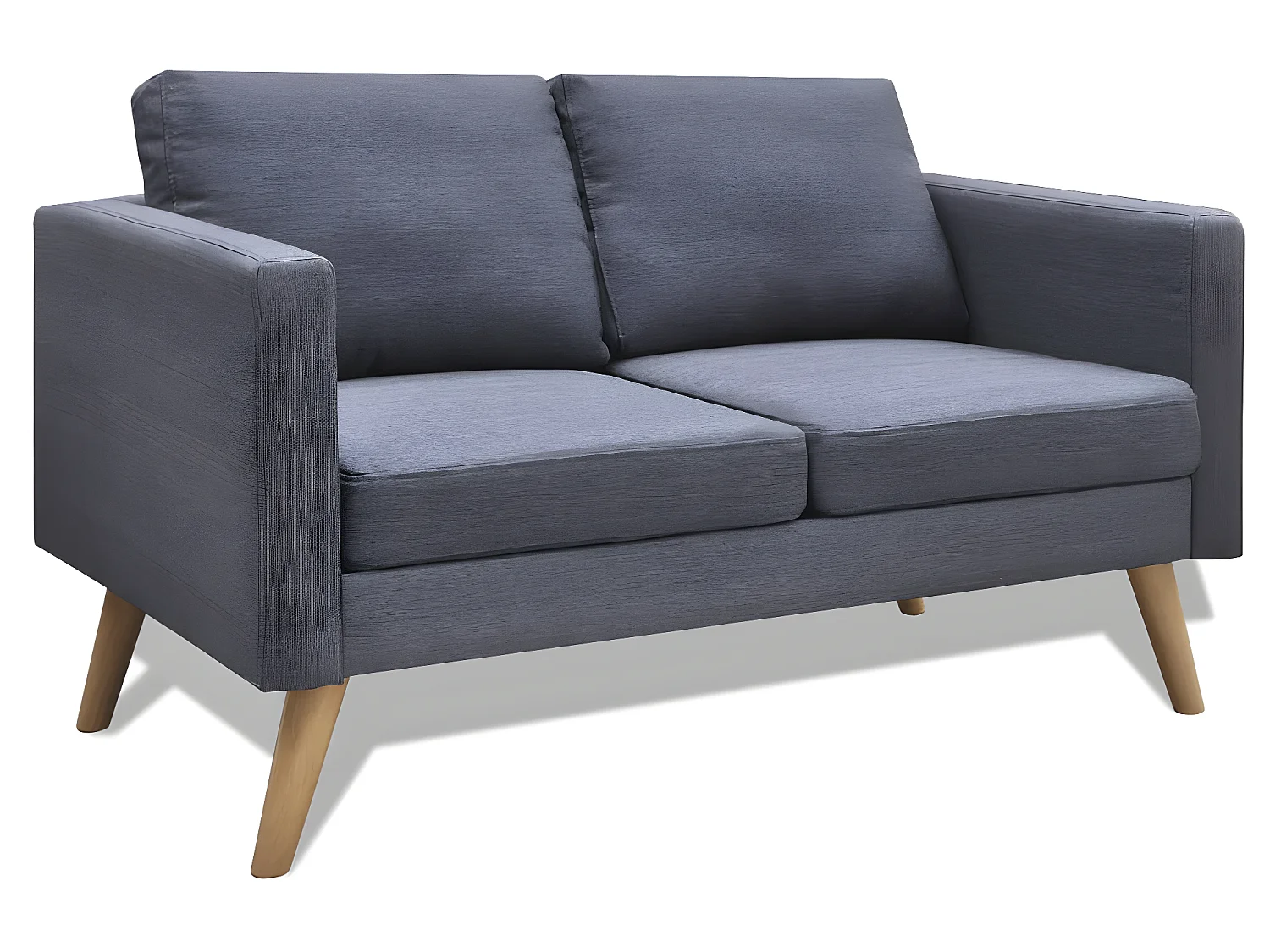 Jeu de canapé à 2 places et à 3 places Tissu Gris foncé