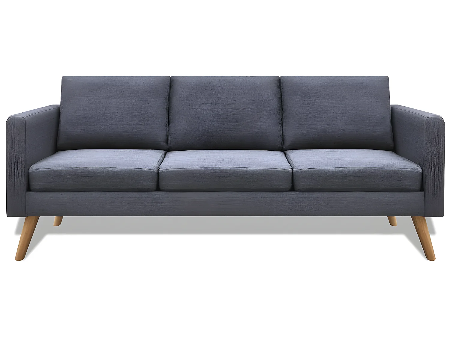 Jeu de canapé à 2 places et à 3 places Tissu Gris foncé