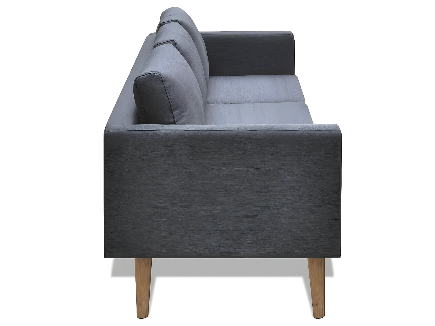 Jeu de canapé à 2 places et à 3 places Tissu Gris foncé