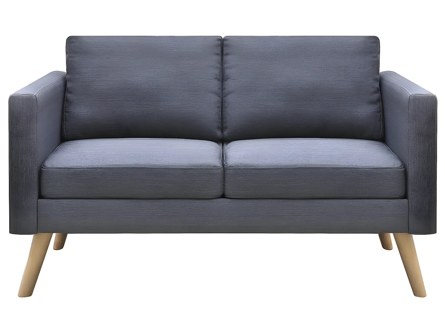 Jeu de canapé à 2 places et à 3 places Tissu Gris foncé