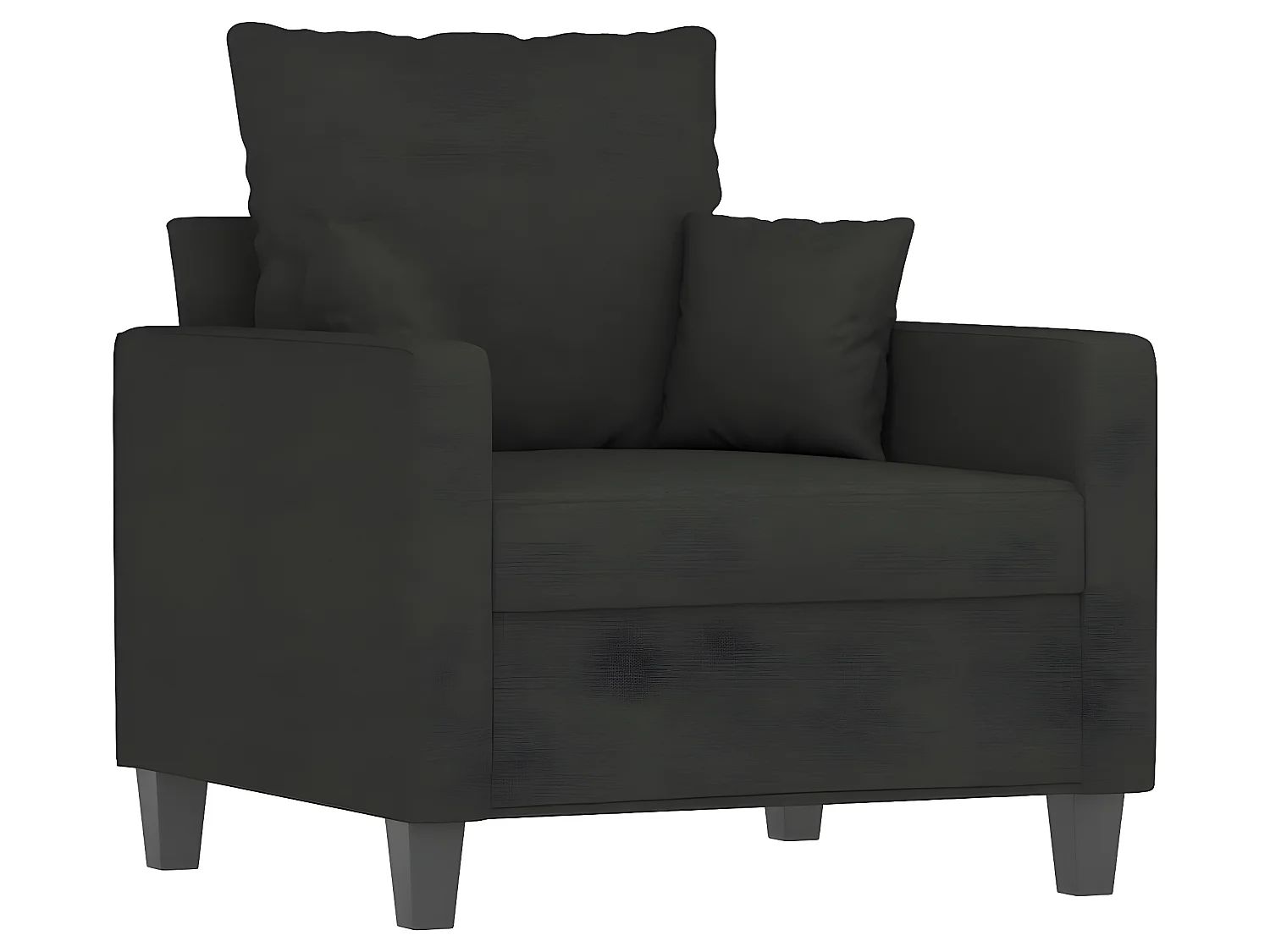 Fauteuil avec repose-pied Noir 60 cm Tissu