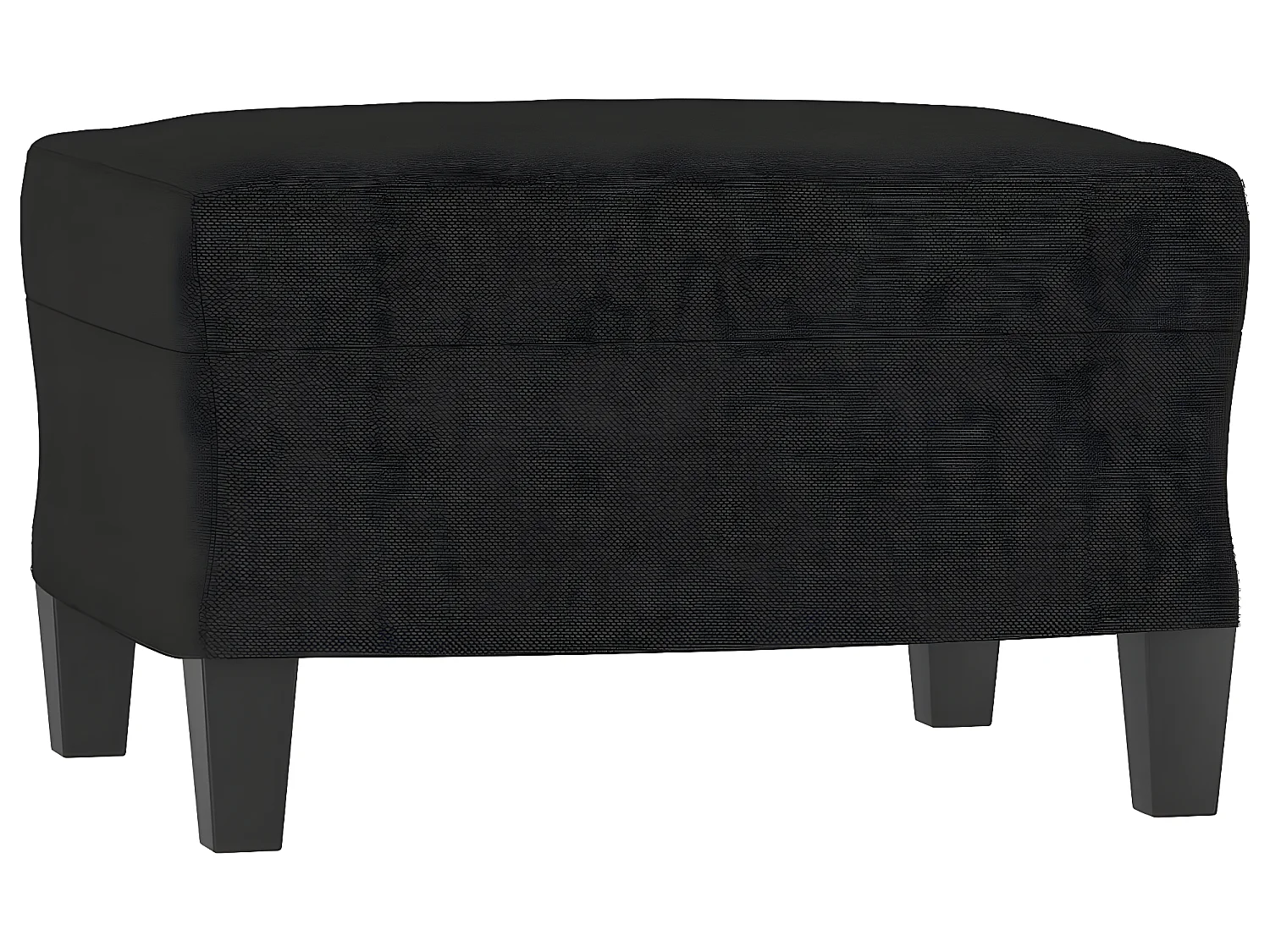 Fauteuil avec repose-pied Noir 60 cm Tissu