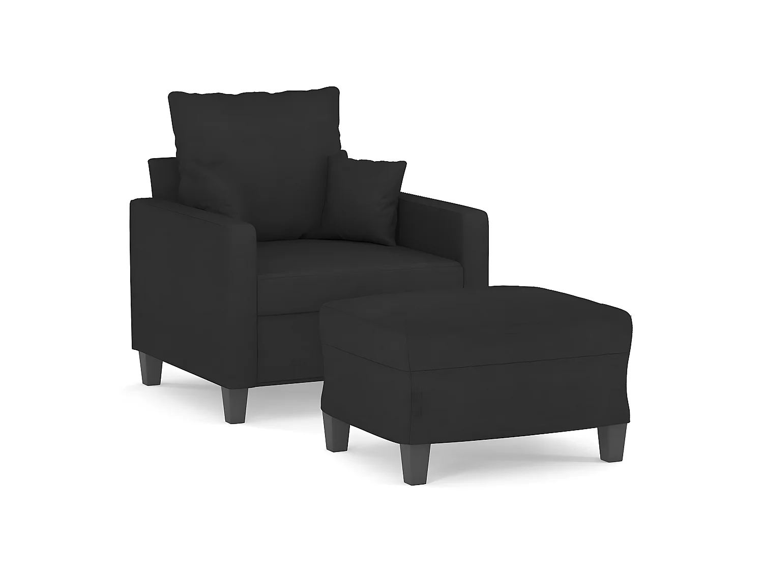 Fauteuil met voetensteun Zwart 60 cm Stof